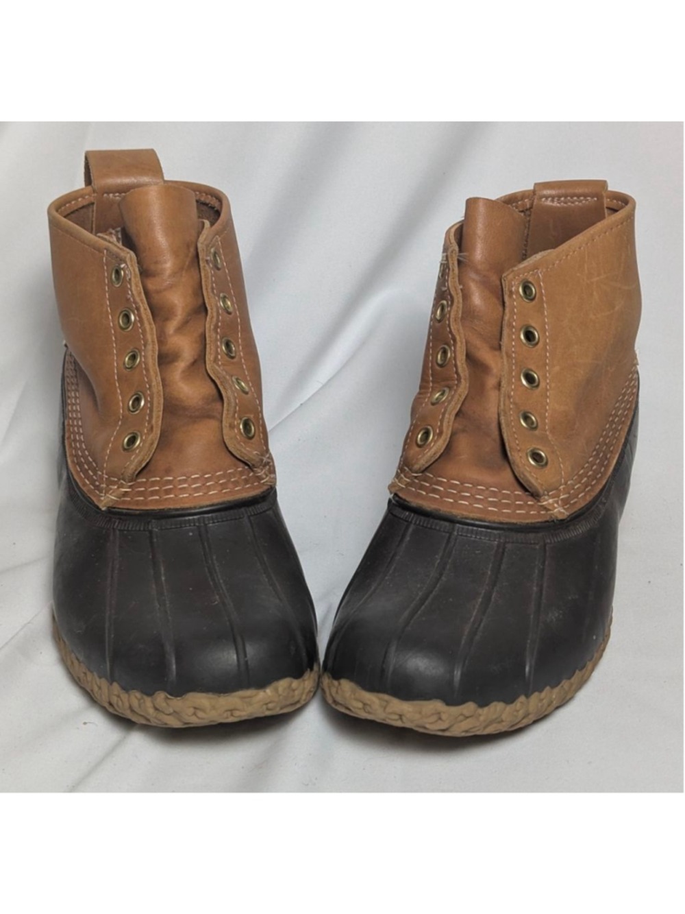 L.L. Bean Tan Leather Rubber Duck Boots Ankle